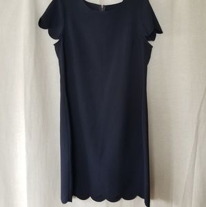 Navy Scalloped Edge Dress